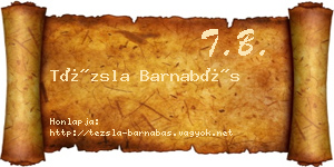 Tézsla Barnabás névjegykártya